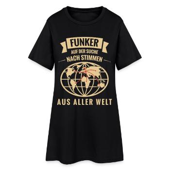 Funker – Auf der Suche nach Stimmen aus aller Welt - Frauen T-Shirt-Kleid - Schwarz - Vorne