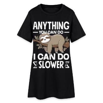 funny sloth gift - Women’s T-Shirt Dress - black - Front