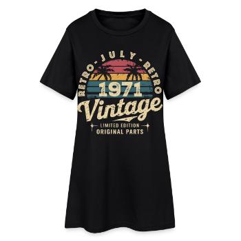 Vintage Juillet 1971 Retro Édition Limitée - Robe T-shirt Femme - noir - Devant