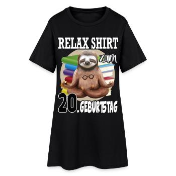 Relax Faultier Geburtstag 20 Jahre Sloth Lustig - Frauen T-Shirt-Kleid - Schwarz - Vorne