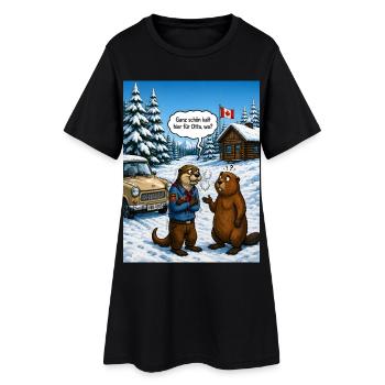 Otta, wa? – Lustiges Ottawa Otter Wortspiel - Frauen T-Shirt-Kleid - Schwarz - Vorne