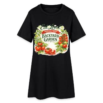 Aquarelle Tomato Vine : Manger un jardin local - Robe T-shirt Femme - noir - Devant