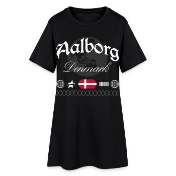Souvenir de voyage Streetwear Aalborg Danemark - Robe T-shirt Femme - noir - Devant