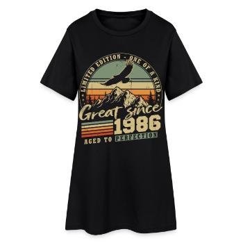 1986 Vintage Vintage Birthday Retro - Women’s T-Shirt Dress - black - Front