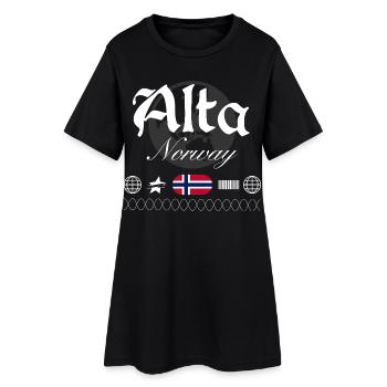 Souvenir de voyage Alta Norway Streetwear - Robe T-shirt Femme - noir - Devant