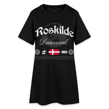 Roskilde Dänemark Streetwear Reise Souvenir - Frauen T-Shirt-Kleid - Schwarz - Vorne