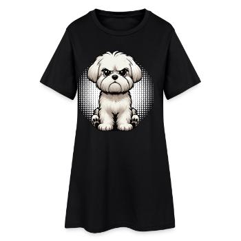 Malteser Propriétaire Maltese Lovers - Robe T-shirt Femme - noir - Devant