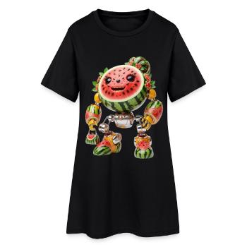 WATERMELON BOT - Le mignon robot bio-organique - Robe T-shirt Femme - noir - Devant