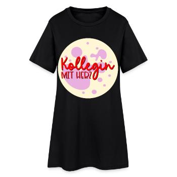 Danke Kollegin Herz - Frauen T-Shirt-Kleid - Schwarz - Vorne