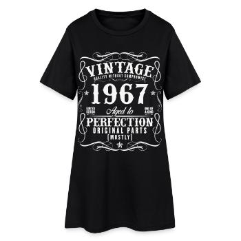 60 Jahre 1967 Vintage-Geburtstagsgeschenk - Frauen T-Shirt-Kleid - Schwarz - Vorne