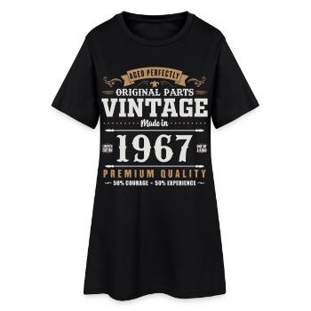 60 Jahre 1967 Vintage-Geburtstagsgeschenk - Frauen T-Shirt-Kleid - Schwarz - Vorne