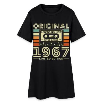 60 Years 1967 Vintage Retro Birthday Gift - Women’s T-Shirt Dress - black - Front