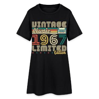 60 Years 1967 Vintage Retro Birthday Gift - Women’s T-Shirt Dress - black - Front