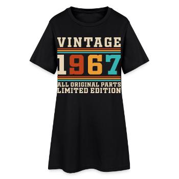 60 Years 1967 Vintage Retro Birthday Gift - Women’s T-Shirt Dress - black - Front