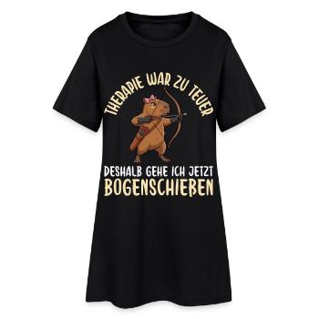 Bogenschießen Weil Therapie zu Teuer War - Frauen T-Shirt-Kleid - Schwarz - Vorne