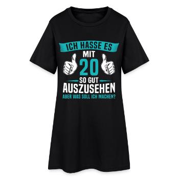 20 Jahre 20. Geburtstag Mann Frau 20 Jahre - Frauen T-Shirt-Kleid - Schwarz - Vorne