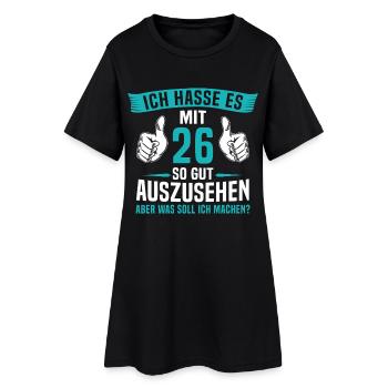 26 Jahre 26. Geburtstag Mann Frau 26 Jahre - Frauen T-Shirt-Kleid - Schwarz - Vorne