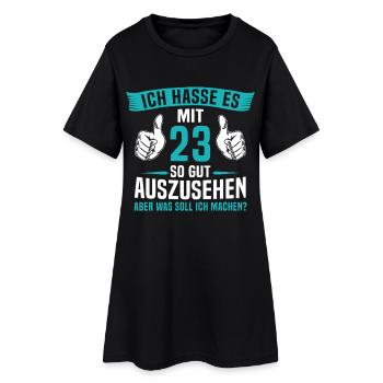 23 Jahre 23. Geburtstag Mann Frau 23 Jahre - Frauen T-Shirt-Kleid - Schwarz - Vorne