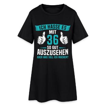 36 Jahre 36. Geburtstag Mann Frau 36 Jahre - Frauen T-Shirt-Kleid - Schwarz - Vorne