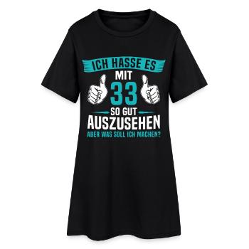 33 Jahre 33. Geburtstag Mann Frau 33 Jahre - Frauen T-Shirt-Kleid - Schwarz - Vorne