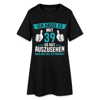 39 Jahre 39. Geburtstag Mann Frau 39 Jahre - Frauen T-Shirt-Kleid - Schwarz - Vorne