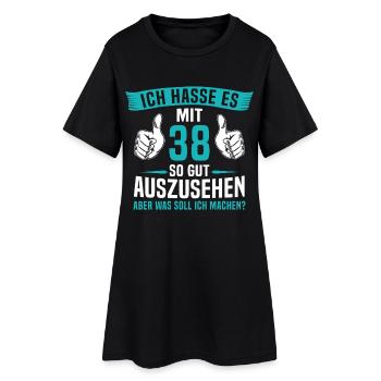 38 Jahre 38. Geburtstag Mann Frau 38 Jahre - Frauen T-Shirt-Kleid - Schwarz - Vorne