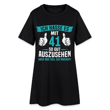 41 Jahre 41. Geburtstag Mann Frau 41 Jahre - Frauen T-Shirt-Kleid - Schwarz - Vorne