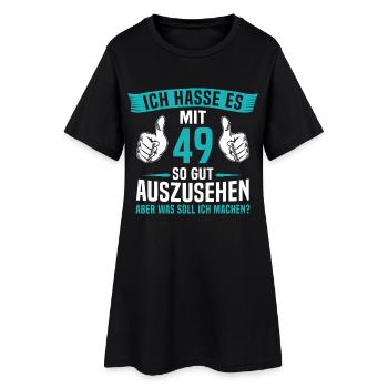 49 Jahre 49. Geburtstag Mann Frau 49 Jahre - Frauen T-Shirt-Kleid - Schwarz - Vorne