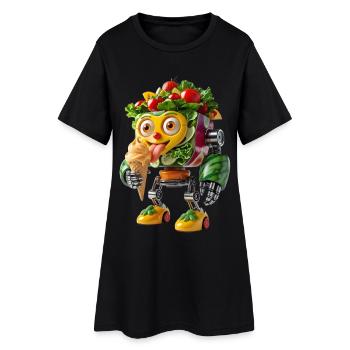 Groente Robot Met IJsje - Women’s T-Shirt Dress - black - Front