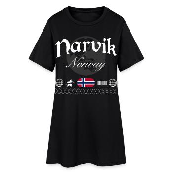 Souvenir de voyage Narvik Norway Streetwear - Robe T-shirt Femme - noir - Devant