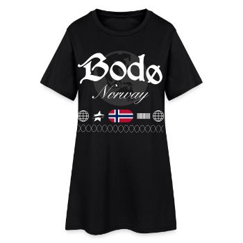Souvenir de voyage Bodø Norway Streetwear - Robe T-shirt Femme - noir - Devant