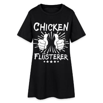Chicken Flüsterer - Frauen T-Shirt-Kleid - Schwarz - Vorne