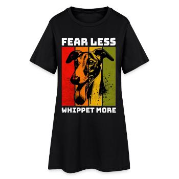 Lévrier Whippet - Robe T-shirt Femme - noir - Devant