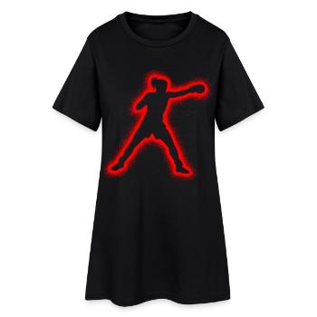 Boxe sportive Boxer Enfants Femmes Filles Box - Robe T-shirt Femme - noir - Devant