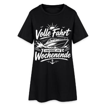 Volle Fahrt voraus ins Wochenende - Frauen T-Shirt-Kleid - Schwarz - Vorne