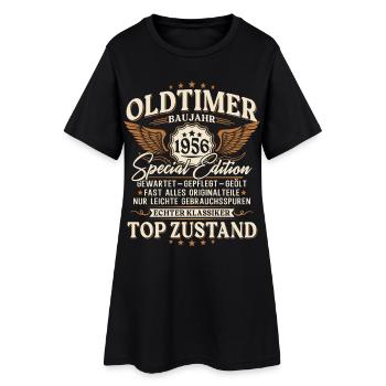 Oldtimer 1956 Jahrgang Geburtstag Geschenk Retro - Frauen T-Shirt-Kleid - Schwarz - Vorne