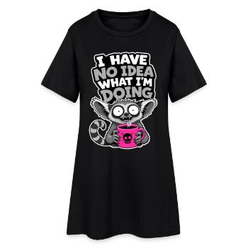 Je n’en ai aucune idée, Coffee Lemuri Spruch Frauen Männer - Robe T-shirt Femme - noir - Devant