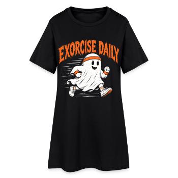 Halloween, fitness, sports, jogging, jogging Ghost - Robe T-shirt Femme - noir - Devant