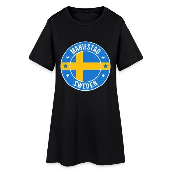 Mariestad Sweden Circular Flag Crest - Women’s T-Shirt Dress - black - Front