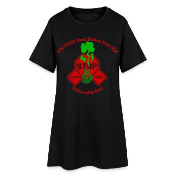 Caution Toxic Before First Sip, Funny truck design - Women’s T-Shirt Dress - black - Front