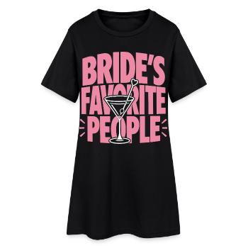 Bride's Favorite People Bachelor Party Cocktail - Women’s T-Shirt Dress - black - Front