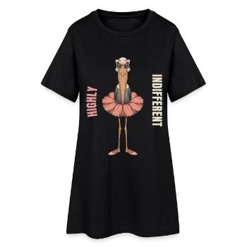 Ballerine flamant rose en tutu - Robe T-shirt Femme - noir - Devant