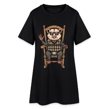 Possum Gentleman à Argyle - Robe T-shirt Femme - noir - Devant