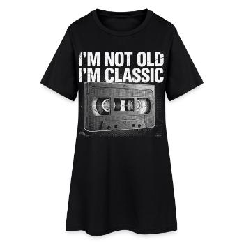Pas vieux, je suis une cassette classique - Robe T-shirt Femme - noir - Devant