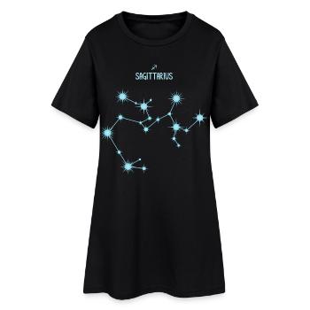 Sagittarius Zodiac Sign Star Constellation Blue - Women’s T-Shirt Dress - black - Front