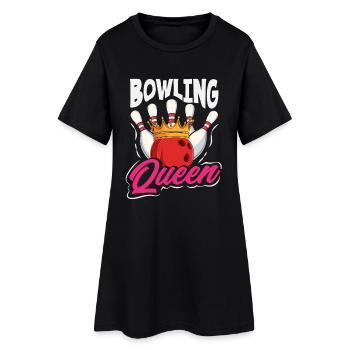 Reine du bowling avec des Skittles à couronne - Robe T-shirt Femme - noir - Devant