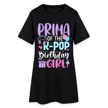 Tió de la fille d’anniversaire de K Pop - Robe T-shirt Femme - noir - Devant