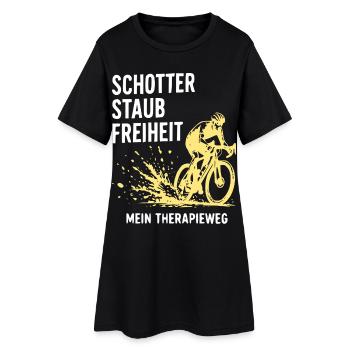 Schotter Freiheit – Mein Therapieweg - Frauen T-Shirt-Kleid - Schwarz - Vorne