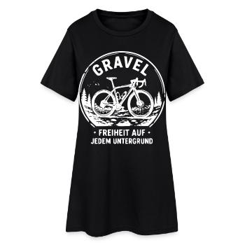 Gravel Fahrrad Freiheit Untergrund - Frauen T-Shirt-Kleid - Schwarz - Vorne