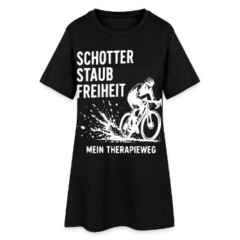 Schotter Freiheit Gravelradfahren - Frauen T-Shirt-Kleid - Schwarz - Vorne